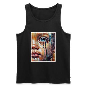 Abstrait Fille Triste Gens Malheureux - Débardeur bio Premium Homme - noir - Devant - AI Model Male 178 light (178cm)