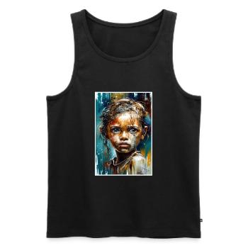 Abstrait Fille Triste Gens Malheureux - Débardeur bio Premium Homme - noir - Devant - AI Model Male 178 light (178cm)
