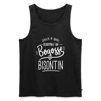 bogosse Bisontin cadeau Besançon 25 - Débardeur bio Premium Homme - noir - Devant - Michal (187cm)