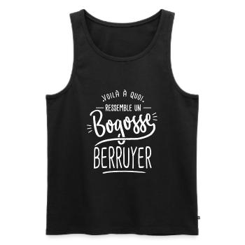 bogosse Berruyer cadeau bourges 66 - Débardeur bio Premium Homme - noir - Devant - AI Model Male 178 light (178cm)