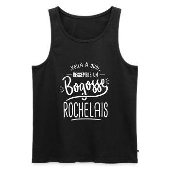 bogosse Rochelais cadeau La Rochelle 17 - Débardeur bio Premium Homme - noir - Devant - Michal (187cm)