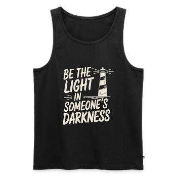 Lighthouse Motivational Saying - Positive Thinking - Men's Premium Organic Tank Top - black - Front - AI Model Male 178 light (178cm)