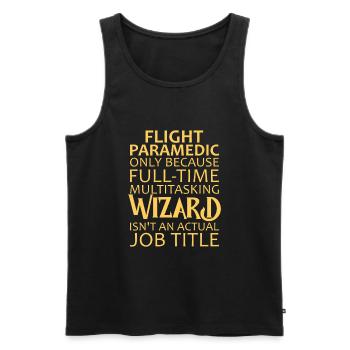 Flight Paramedic Wizard Luftrettung - Männer Premium Bio Tank Top - Schwarz - Vorne - AI Model Male 178 light (178cm)