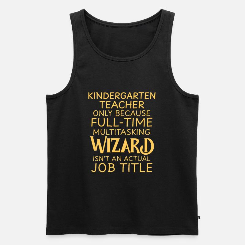 Kindergarten teacher Wizard - Männer Premium Bio Tank Top - Schwarz
