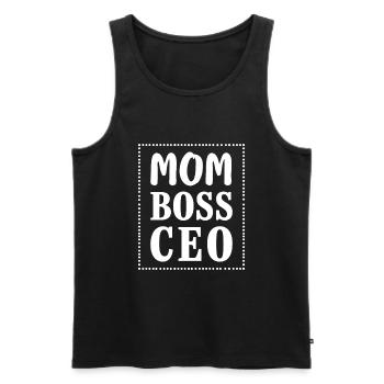 Mom CEO Strong Mom Mindset - Men's Premium Organic Tank Top - black - Front - AI Model Male 178 light (178cm)