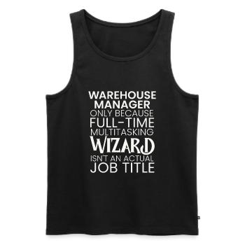 Warehouse Manager multitasking Wizard - Männer Premium Bio Tank Top - Schwarz - Vorne - AI Model Male 178 light (178cm)