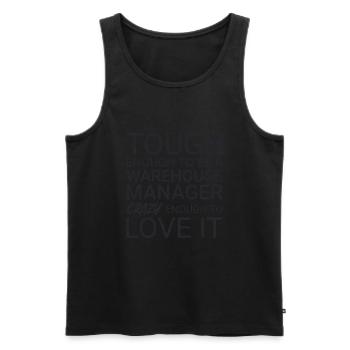 Warehouse Manager Crazy - Männer Premium Bio Tank Top - Schwarz - Vorne - AI Model Male 178 light (178cm)
