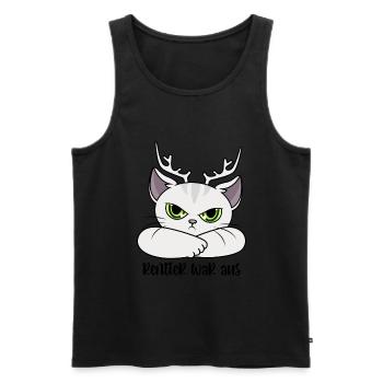 Rentier war aus Katze Lustige Sprüche Weihnachten - Männer Premium Bio Tank Top - Schwarz - Vorne - Michal (187cm)