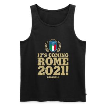 ITALY, ITALIA FOOTBALL ITS COMING ROME USED LOOK - Men's Premium Organic Tank Top - black - Front - AI Model Male 178 light (178cm)