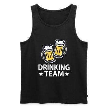 Drinking Team - Men's Premium Organic Tank Top - black - Front - Michal (187cm)