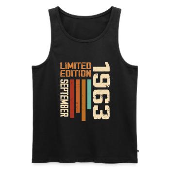 September 1963 Originelle Geschenkidee zum Geburtstag - Männer Premium Bio Tank Top - Schwarz - Vorne - Michal (187cm)