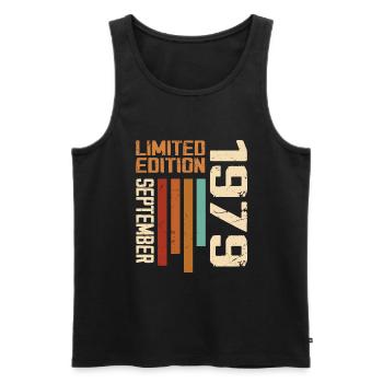 September 1979 Originelle Geschenkidee zum Geburtstag - Männer Premium Bio Tank Top - Schwarz - Vorne - Michal (187cm)
