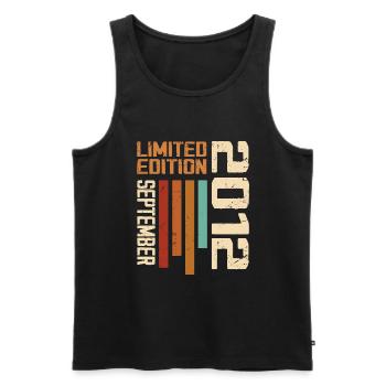 September 2012 Original Birthday Gift Idea - Men's Premium Organic Tank Top - black - Front - AI Model Male 178 light (178cm)