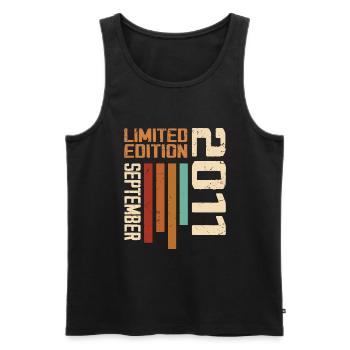 September 2011 Originelle Geschenkidee zum Geburtstag - Männer Premium Bio Tank Top - Schwarz - Vorne - Michal (187cm)