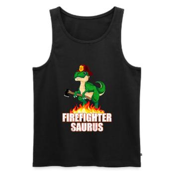 Fire Department Dinosaur Dinosaurus Fire Gift - Men's Premium Organic Tank Top - black - Front - AI Model Male 178 light (178cm)
