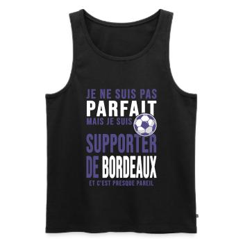 supporter foot Bordeaux humour club football - Débardeur bio Premium Homme - noir - Devant - AI Model Male 178 light (178cm)
