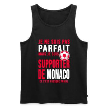supporter foot Monaco Humour foot club Monégasques - Débardeur bio Premium Homme - noir - Devant - Michal (187cm)