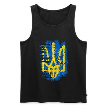 Armoiries de l’Ukraine - Débardeur bio Premium Homme - noir - Devant - Michal (187cm)