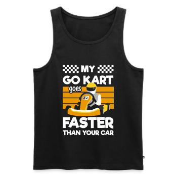 Go-kart kart pilote de course de kart racer - Débardeur bio Premium Homme - noir - Devant - AI Model Male 178 light (178cm)