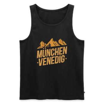 Alpenüberquerung München Venedig Fernwanderweg - Männer Premium Bio Tank Top - Schwarz - Vorne - Michal (187cm)