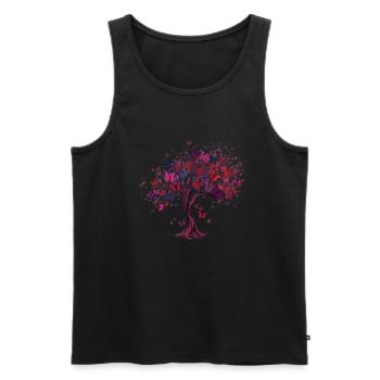 Papillon Arbre Papillons colorés Mouches - Débardeur bio Premium Homme - noir - Devant - Michal (187cm)