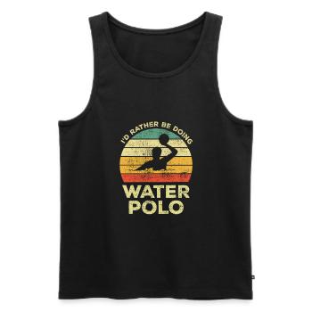 Lustig, ich würde lieber Wasserball spielen - Männer Premium Bio Tank Top - Schwarz - Vorne - Michal (187cm)