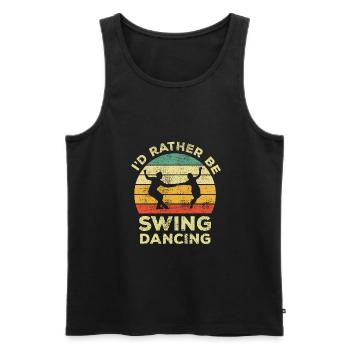 C'est marrant, je préfère la danse swing - Débardeur bio Premium Homme - noir - Devant - Michal (187cm)