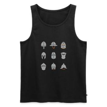 Types of Medieval Helmets Middle Ages - Men's Premium Organic Tank Top - black - Front - Michal (187cm)