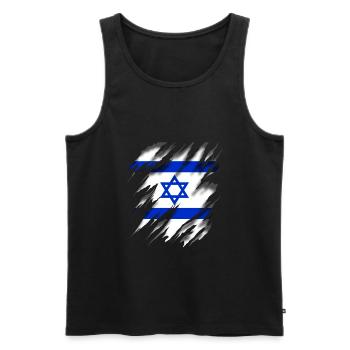 Israël - Débardeur bio Premium Homme - noir - Devant - Michal (187cm)