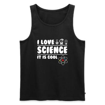 I Love Science - Men's Premium Organic Tank Top - black - Front - AI Model Male 178 light (178cm)