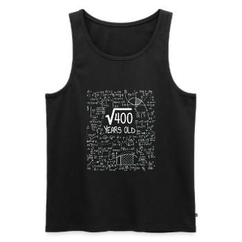 Racine carrée de 400 - 20e anniversaire du Geek Design - Débardeur bio Premium Homme - noir - Devant - Michal (187cm)