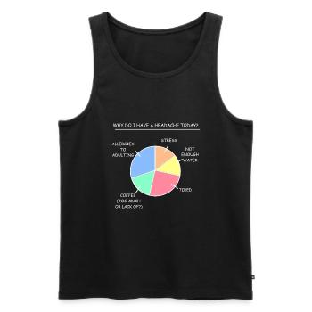 Adult Funny Stress Coffee Tired Life Gift - Men's Premium Organic Tank Top - black - Front - AI Model Male 178 light (178cm)