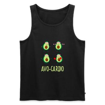 Avocardio Avocado Sport Training Fruit Vegan - Débardeur bio Premium Homme - noir - Devant - AI Model Male 178 light (178cm)
