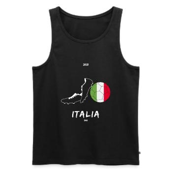 Italy, Football - Men's Premium Organic Tank Top - black - Front - AI Model Male 178 light (178cm)