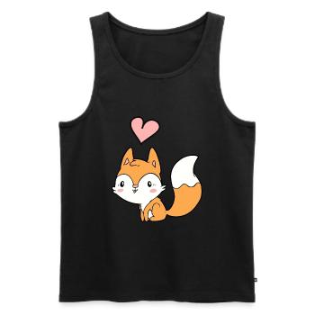 Fuchs - Männer Premium Bio Tank Top - Schwarz - Vorne - Michal (187cm)
