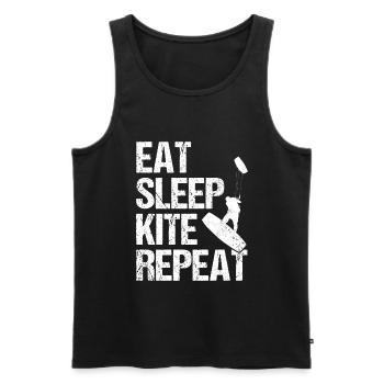Kiteboard kit surf Surf Surf Retro Vintage Kiten - Débardeur bio Premium Homme - noir - Devant - AI Model Male 178 light (178cm)