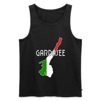 Gardasee Italien - Männer Premium Bio Tank Top - Schwarz - Vorne - AI Model Male 178 light (178cm)