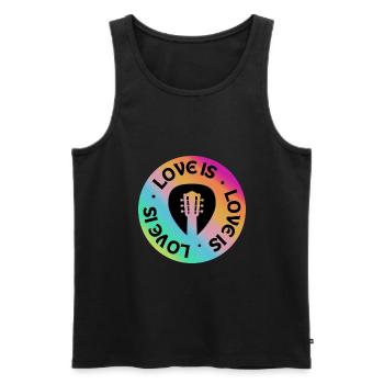 Gitarre: Liebe ist - Männer Premium Bio Tank Top - Schwarz - Vorne - Michal (187cm)