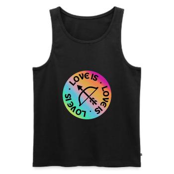 Bogenschießen: Liebe ist. - Männer Premium Bio Tank Top - Schwarz - Vorne - AI Model Male 178 light (178cm)