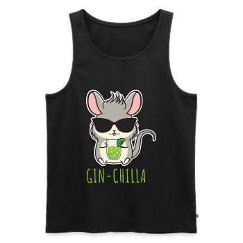 Gin- Chinchilla Gin - Männer Premium Bio Tank Top - Schwarz - Vorne - AI Model Male 178 light (178cm)