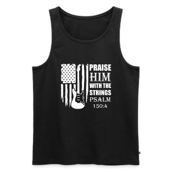 Lobe Ihn Mit Den Saiten Christliche Kirchenmusik - Männer Premium Bio Tank Top - Schwarz - Vorne - AI Model Male 178 light (178cm)