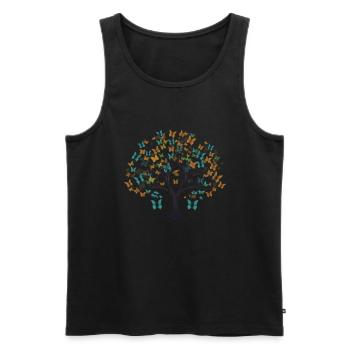 Butterfly Tree Colorful Butterflies Flies - Men's Premium Organic Tank Top - black - Front - Michal (187cm)