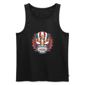 Lucha Libre Mexican Wrestling Mask Luchador - Men's Premium Organic Tank Top - black - Front - AI Model Male 178 light (178cm)