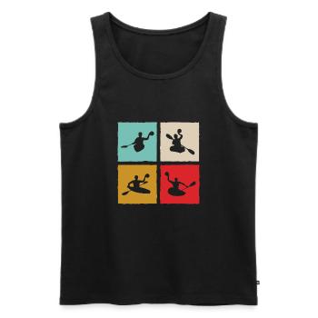 Kanupolo Canoe Polo Spieler Retro Style - Männer Premium Bio Tank Top - Schwarz - Vorne - Michal (187cm)