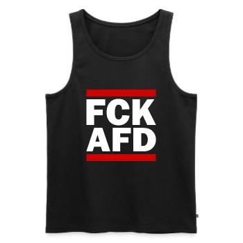 Fck afd - Männer Premium Bio Tank Top - Schwarz - Vorne - AI Model Male 178 light (178cm)
