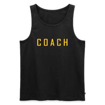 COACH - Men's Premium Organic Tank Top - black - Front - AI Model Male 178 light (178cm)