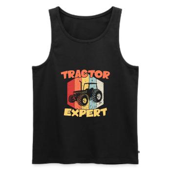 Tractor Expert / Traktor - Men's Premium Organic Tank Top - black - Front - Michal (187cm)