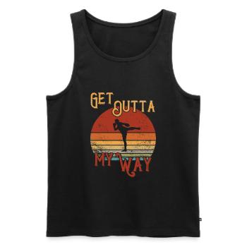 Get outta my Way / Kickboxing - Débardeur bio Premium Homme - noir - Devant - Michal (187cm)