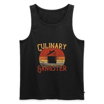 Gangster culinaire / Cuisine - Débardeur bio Premium Homme - noir - Devant - Michal (187cm)