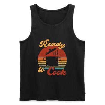 Ready to Cook / Kochen - Men's Premium Organic Tank Top - black - Front - Michal (187cm)